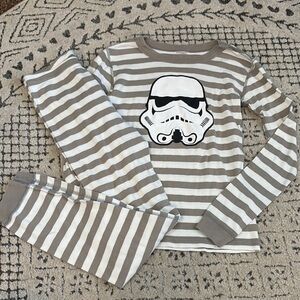 Hanna Andersson Star Wars Gray and White Pajama Set Stormtrooper kids Sz 12